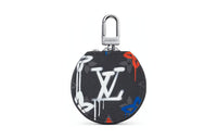 LOUIS VUITTON Leather Paneled Canvas Earphone Case Men's Gray