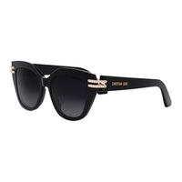 DIOR Metal Acetate Irregular Shape Sunglasses Women's Black