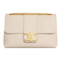 CELINE Victoire Calfskin Crossbody Bag, Shoulder Bag Medium Size Women's Light Beige