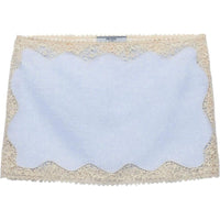 PRADA Lace trim Linen Mini Skirt