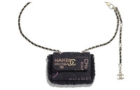 CHANEL 22P Denim Fanny Pack Women's Black