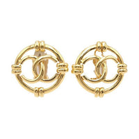 CHANEL 1994 Cc Cut out Clip on Earrings