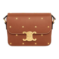 CELINE Natural Cow Leather Shoulder Bag Crossbody Bag Women's Tawny