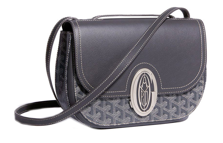 GOYARD 233 Canvas With Leather Shoulder Bag Crossbody Bag Women's Gray