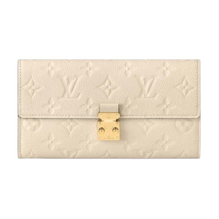 LOUIS VUITTON Sarah Cow Leather Wallet Women's Gold