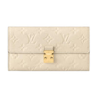 LOUIS VUITTON Sarah Cow Leather Wallet Women's Gold