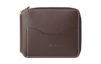 Loro Piana Calfskin Wallet Women's Black Chocolate/Peach