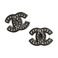 CHANEL Metal Earrings Women's Black