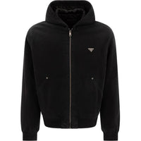 PRADA Zipped Denim Hooded Jacket