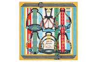 HERMES Silk Scarf Women's Yellow Black