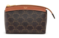 CELINE Cow Leather Clutch Small Size Women's Tawny