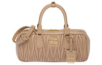 MIU MIU Soft Sheep Leather Shoulder Bag, Crossbody Bag, Handbag Women's Beige