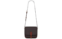 SAINT LAURENT Monogram Leather Crossbody Bag, Shoulder Bag Men's Chestnut/Khaki/Mud Brown