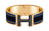 HERMES Bangle Women's Dark Blue/Gold