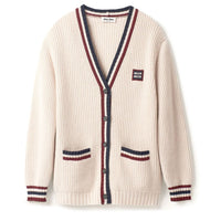 MIU MIU Stripe detail V neck Cardigan