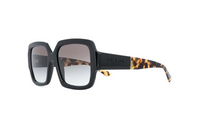 PRADA Acetate Irregular Shape Sunglasses Women's Black