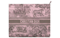 DIOR DiorTravel Embroidery Clutch Women's Pink & Gray