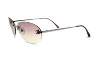 CHANEL Oval Sunglasses Women's Silver