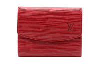 LOUIS VUITTON Epi Leather Wallet Regular Women's Castile Red