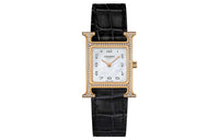 HERMES Wrist Watch Quartz Movement Genuine Leather Strap Silver Dial Women's
