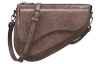 DIOR Oblique Gravity Leather Saddle Bag Handbag Shoulder Bag Men's Fuchsia