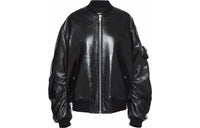 PRADA Oversized Nappa Leather Bomber Jacket 'Black'