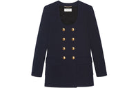 SAINT LAURENT Coats Women's Navy Blue