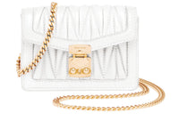 MIU MIU Soft Sheep Leather Messenger Bag Shoulder Bag Crossbody Bag Mini White