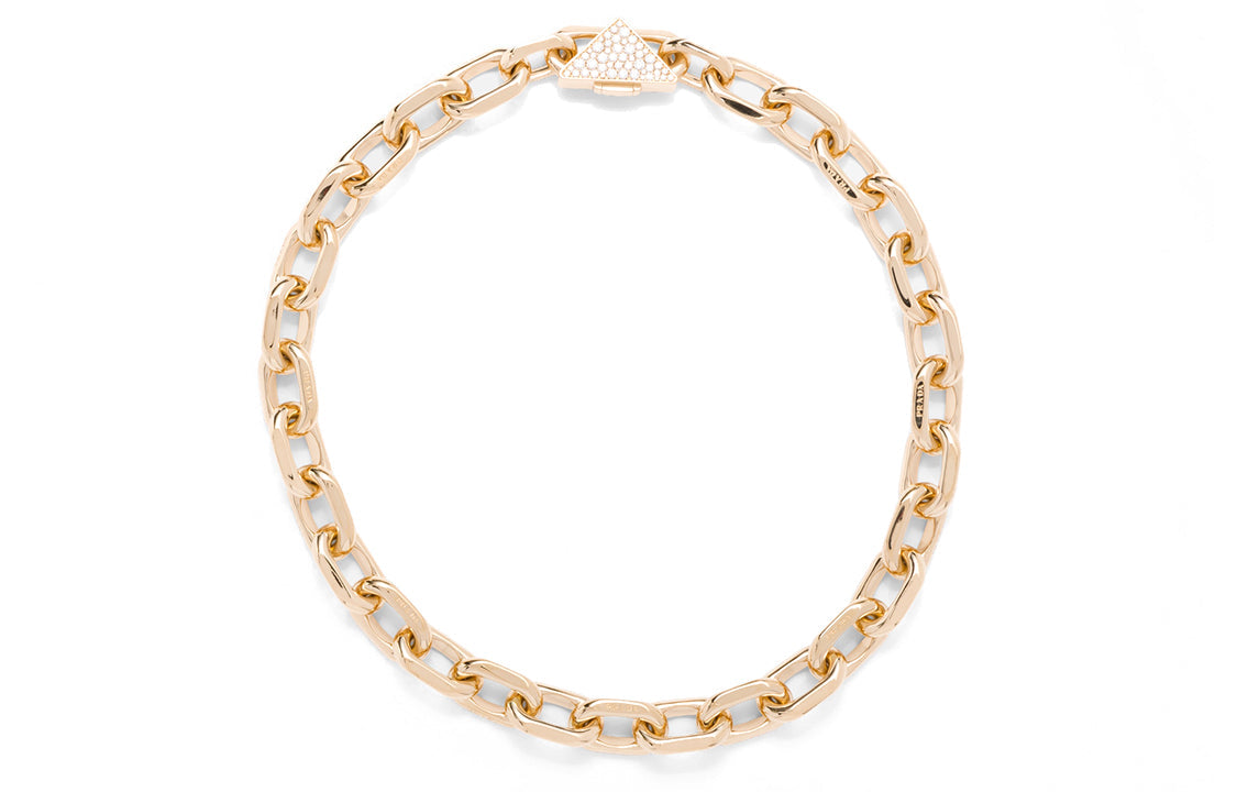 PRADA 18k Gold Diamonds Necklaces Women's Gold
