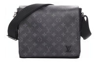 LOUIS VUITTON Messenger Coated Canvas Shoulder Bag Crossbody Bag Small Size Men's Black