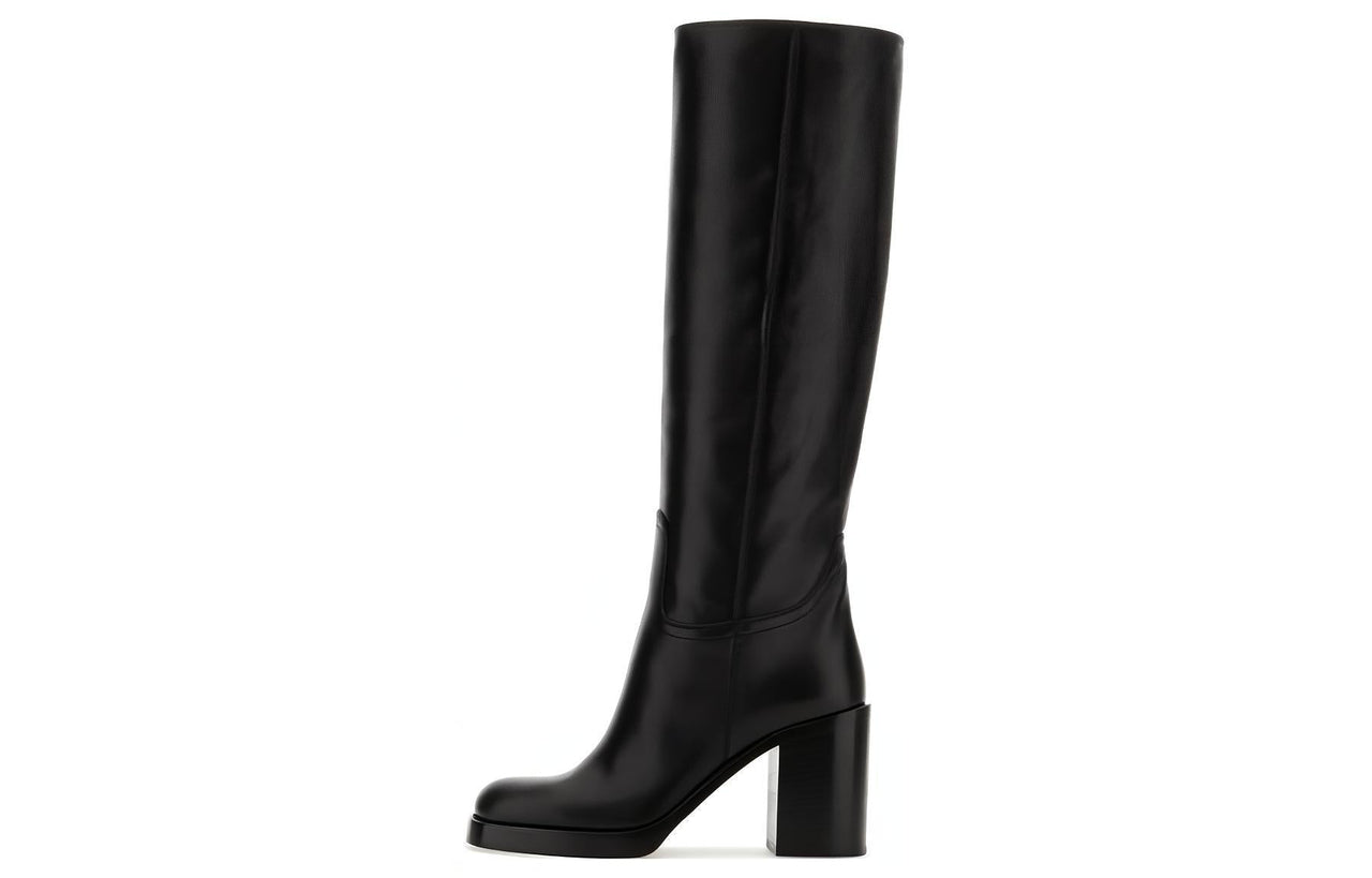 PRADA 90mm Knee-high Leather Boots