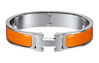 HERMES Bracelet Narrow Clic Clac H Enamel Gm Orange