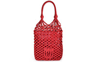 MIU MIU Sheepskin Tote Bag Shopping Bag Handbag Women's Red