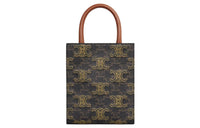 CELINE Triomphe Leather Sheet Music Bag Handbag Mini Women's Tawny