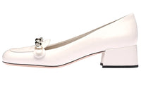 MIU MIU Chunky Heel Casual Single Shoes Women's White