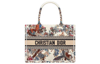 DIOR BookTote Embroidery Tote Bag, Shopping Bag, Handbag Medium Size Women's Ecru