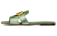 DIOR Odor-Resistant Slide Slippers Women's Metallic Green