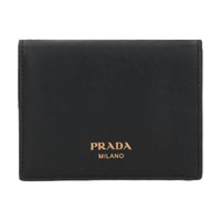 PRADA Calfskin Wallet Women's Black