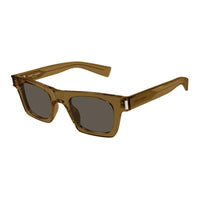SAINT LAURENT Recycled Acetate Irregular Shape Sunglasses Men's Brown