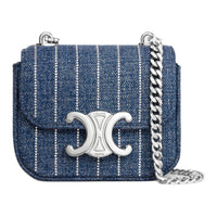 CELINE Claude Denim Shoulder Bag Mini Women's Blue