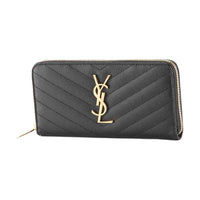 SAINT LAURENT Leather Wallet Unisex Black