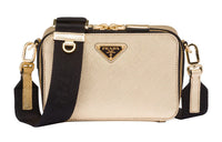 PRADA Saffiano Leather Crossbody Bag Men's Platinum