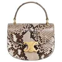 CELINE Besace Snake Leather Shoulder Bag Crossbody Bag Handbag Mini Women's Natural
