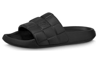 LOUIS VUITTON Waterfront Rubber Sole Slide Slippers Men's Black
