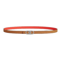 HERMES Calfskin Leather Belts Unisex Brown Width 1.3CM