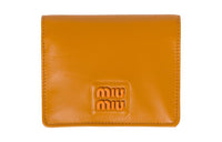 MIU MIU Leather Wallet Small Size Women's Pomegranate Yellow