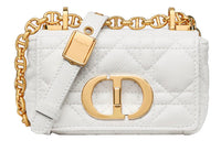 DIOR Caro Cow Leather Shoulder Bag, Crossbody Bag Extra Mini Women's Milk White