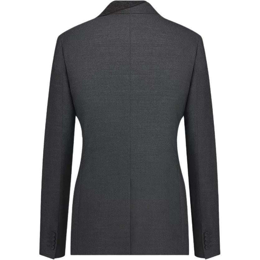 DIOR Jacket With Asymmetric Shawl Collar Business Suit Men's Gray