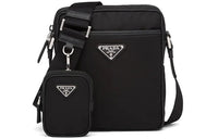 PRADA Nylon And Saffiano Leather 2-in-1 Camera Bag Shoulder Bag Crossbody Bag Regular Men's Black