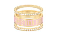 DIOR Metal Crystal Rings Women's Pink